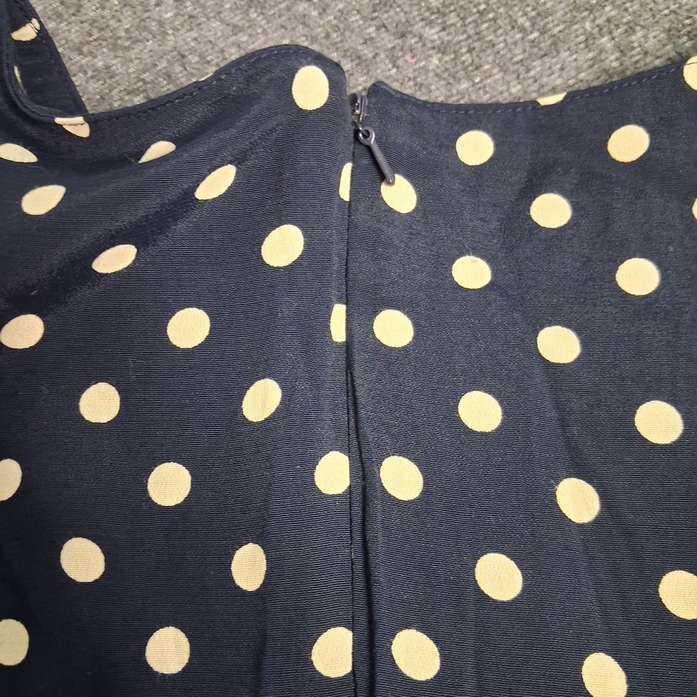 The Limited Navy Blue Polka Dot Maxi Dress Short Sleeve Rayon Sz 10 VTG Style - Picture 11 of 14